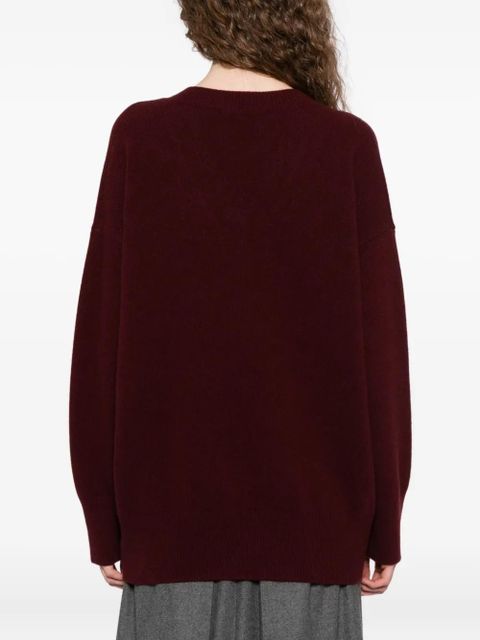 Róhe v-neck knitted jumper - Red