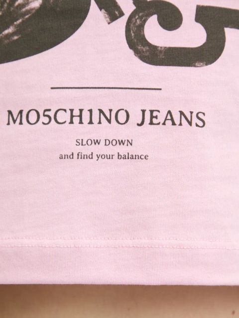 Moschino Jeans top bawełniany kolor różowy 1211 3229