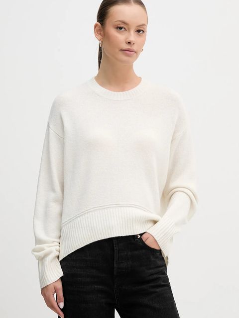 United Colors of Benetton sweter z dodatkiem wełny damski kolor beżowy 1244D10BC - zdjęcie produktu nr 1