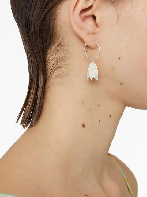 Jil Sander floral-detail drop-design earrings - Silver