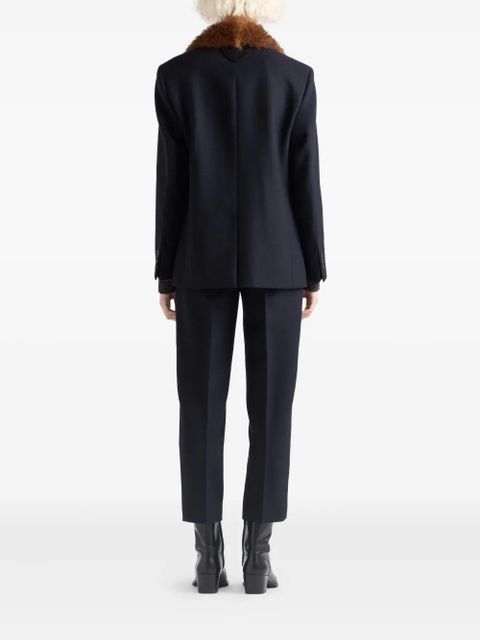 Prada rush-stitch wool trousers - Blue
