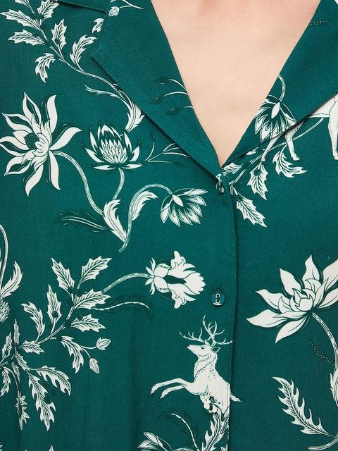 Medicine piżama damska kolor turkusowy