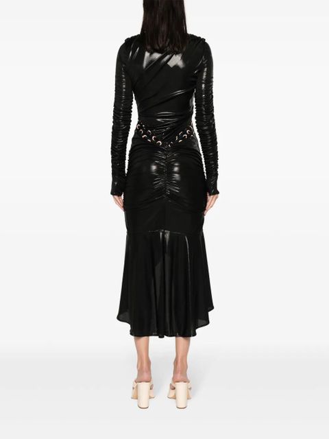 Marine Serre Regenerated draped midi dress - Black
