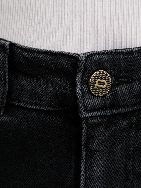 Answear.LAB szorty jeansowe damskie kolor czarny gładkie high waist