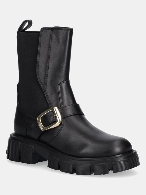 Love Moschino sztyblety skórzane damskie kolor czarny na platformie JA24105G1NIA0000 - zdjęcie produktu nr 1