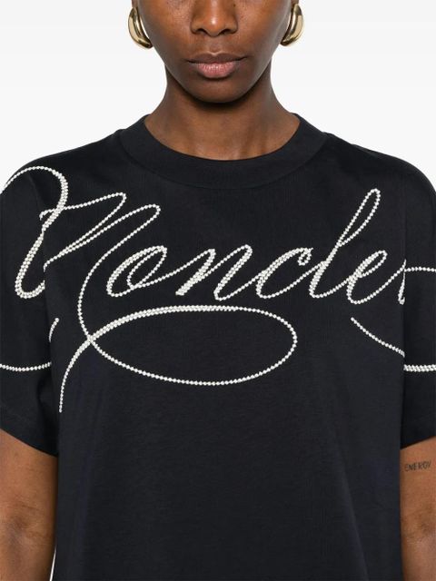 Moncler embroidered-logo T-shirt - Blue