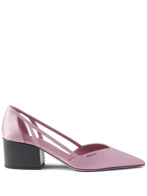 Prada 55mm satin cut-out pumps - Pink - zdjęcie produktu nr 1