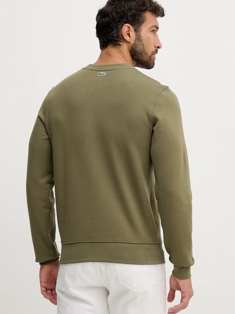 Lacoste bluza bawełniana kolor zielony z nadrukiem SH2736