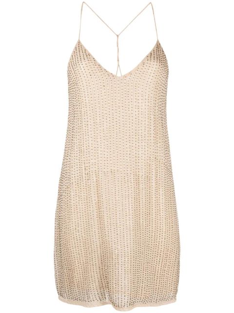 Zadig&Voltaire rhinestone V-neck minidress - Neutrals - zdjęcie produktu nr 1