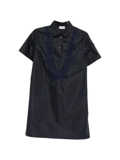 Moncler broderie-anglaise short-sleeve mini dress - Blue - zdjęcie produktu nr 1