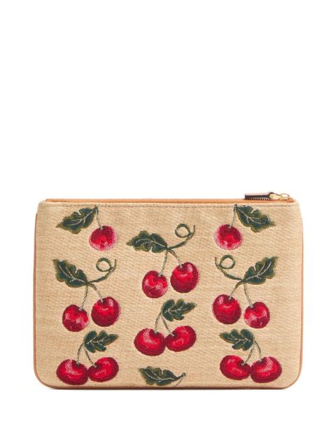 Valentino Garavani VLogo Signature Cherryfic-print clutch bag - Neutrals - zdjęcie produktu nr 2