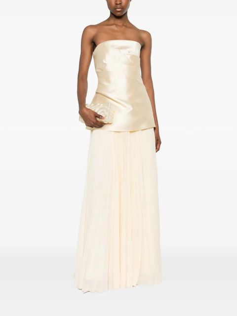 Solace London Claudette strapless pleated-skirt dress - Neutrals - zdjęcie produktu nr 2