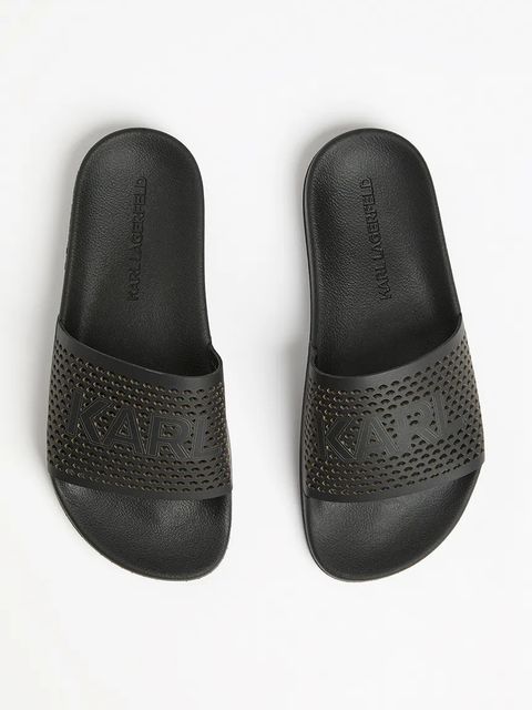 Karl Lagerfeld klapki skórzane KONDO 2.0 damskie kolor czarny KL80915