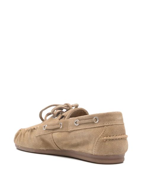 ALOHAS Rowan beige suede tie loafers - Neutrals