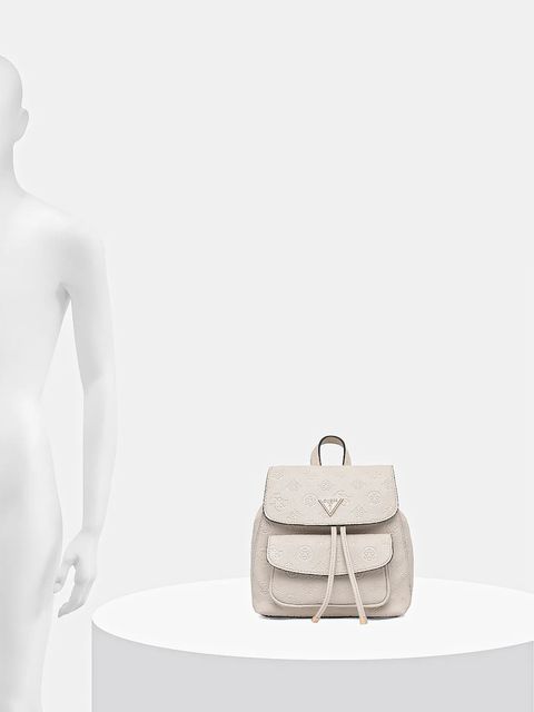 Guess plecak CRESIDIA damski kolor beżowy mały z aplikacją HWPD98 88310
