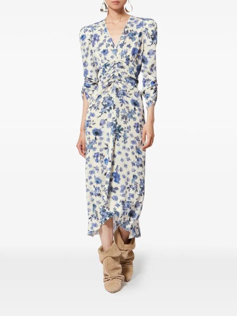 ISABEL MARANT maxi floral ruched dress - Neutrals - zdjęcie produktu nr 2