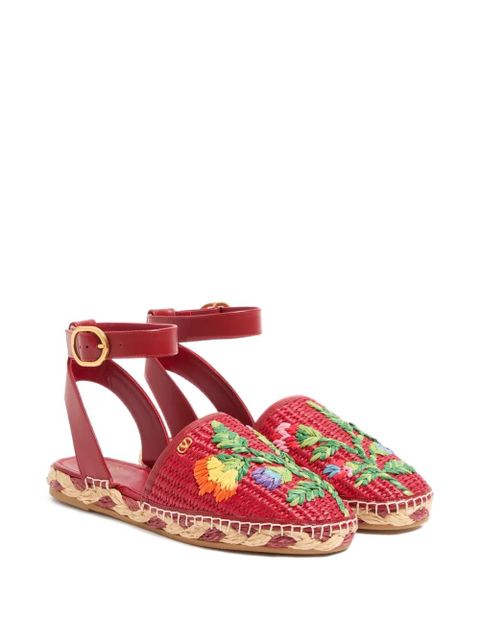 Valentino Garavani Bribri floral-embroidery espadrilles - Red - zdjęcie produktu nr 2