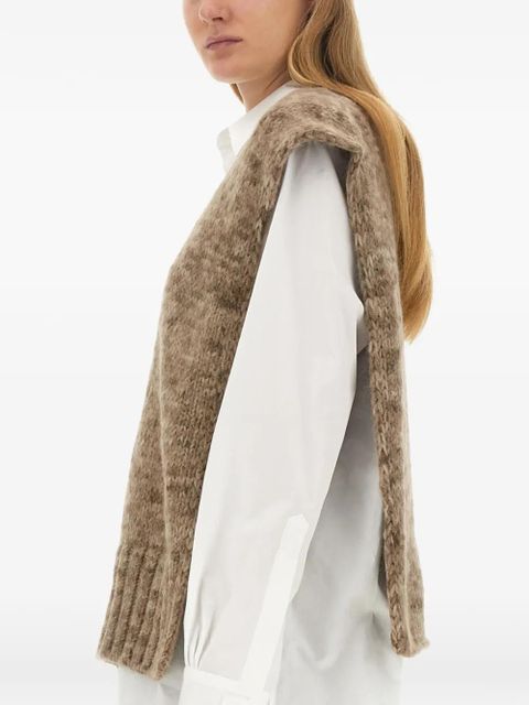 Maison Margiela knitted V-neck vest - Brown - zdjęcie produktu nr 2