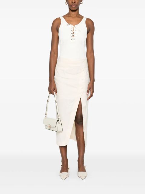 SANDRO long-slit skirt - Neutrals