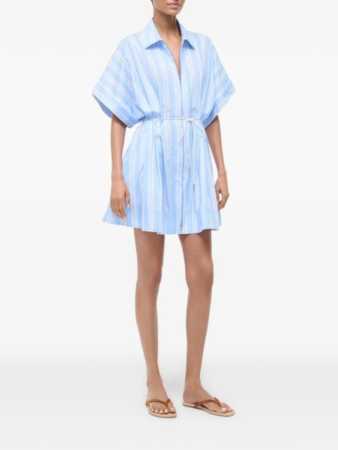 STAUD striped drawstring dress - Blue - zdjęcie produktu nr 2