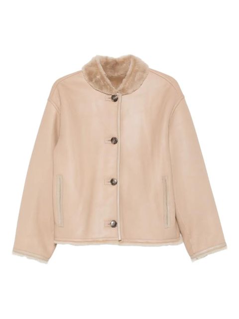 Yves Salomon fur-collar buttoned coat - Brown - zdjęcie produktu nr 1