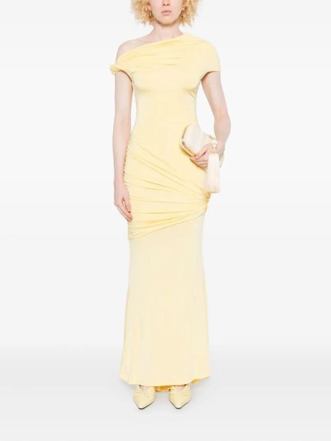 Paris Georgia Pascal asymmetrical draped dress - Yellow
