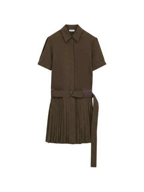 LOEWE pleated belted mini dress - Green - zdjęcie produktu nr 1