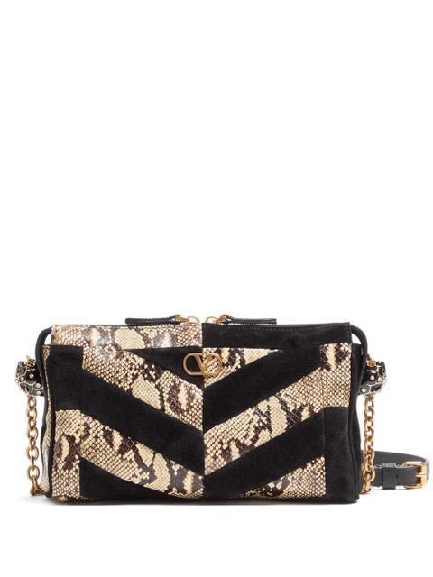 Valentino Garavani small Panthea chevron-pattern crossbody bag - Black - zdjęcie produktu nr 1