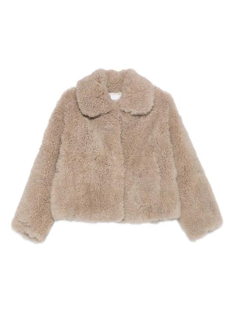 Yves Salomon teddy-collared jacket - Neutrals - zdjęcie produktu nr 1
