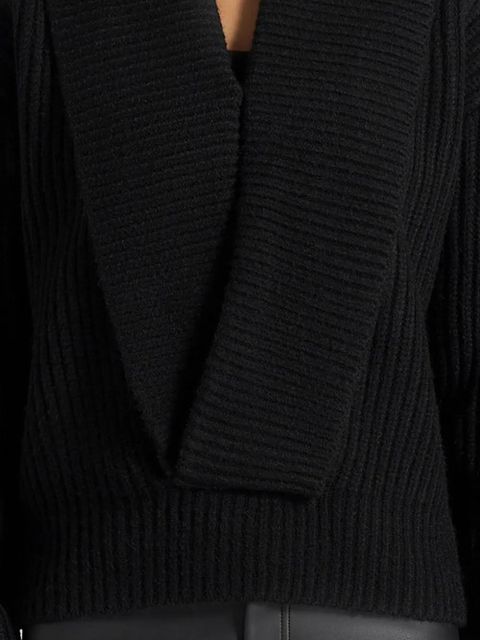 Manière De Voir Azra plunge knit sweater - Black