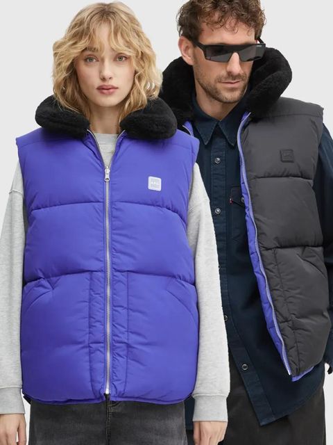 A.P.C. bezrękawnik dwustronny doudoune teddy kolor niebieski zimowy PAAFW.M30201 - zdjęcie produktu nr 1