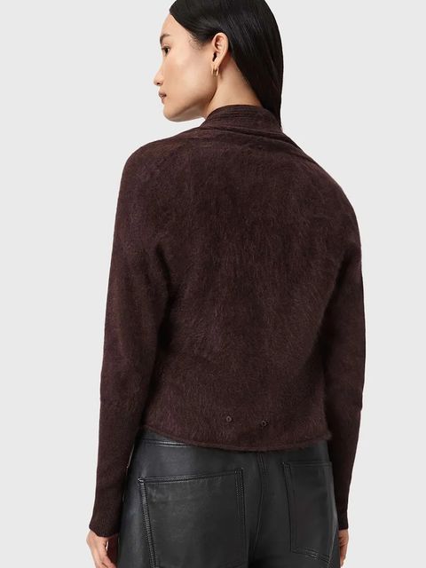 AllSaints kardigan kaszmirowy damski kolor brązowy lekki W091KD - zdjęcie produktu nr 2