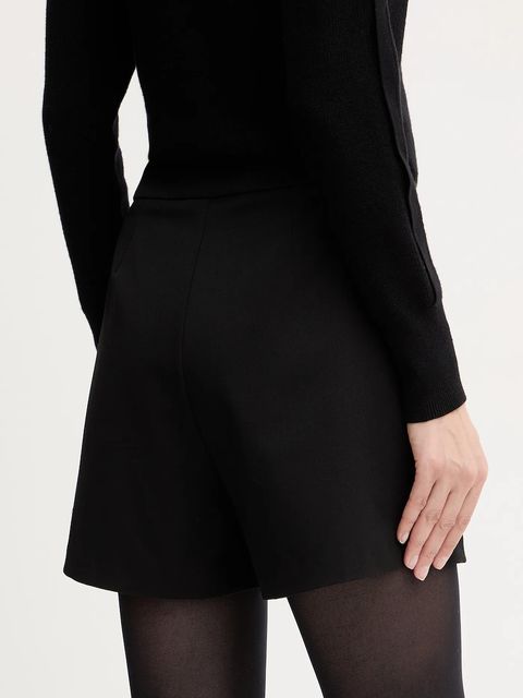 Morgan szorty damskie kolor czarny z aplikacją high waist SHUSE.F