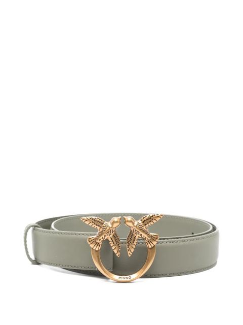 PINKO logo-buckle leather belt - Grey - zdjęcie produktu nr 1