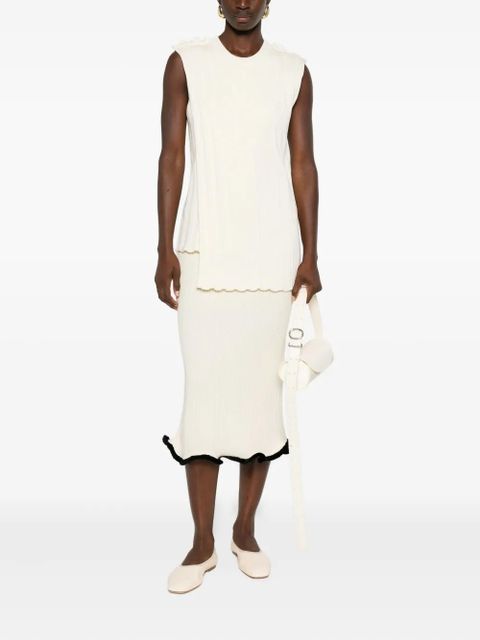 Jil Sander asymmetric midi skirt - Neutrals - zdjęcie produktu nr 2