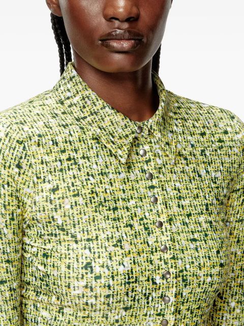 Diesel long-sleeve patterned top - Green