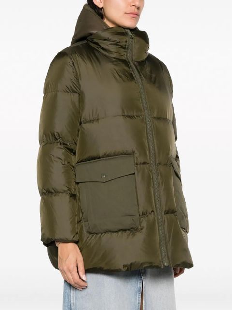 Yves Salomon shearling-hood down jacket - Green