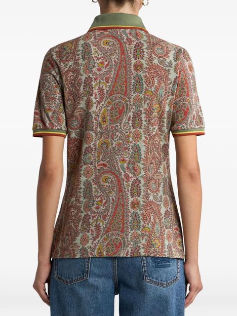 ETRO leafy paisley cotton polo shirt - Neutrals