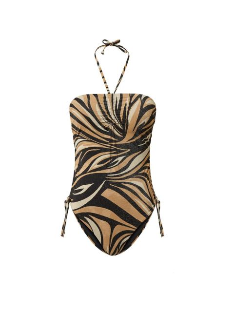 TWINSET zebra-print lurex swimsuit - Black - zdjęcie produktu nr 1