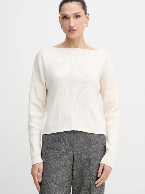 Sisley sweter z domieszką wełny damski kolor beżowy 1KHTL106J - zdjęcie produktu nr 1