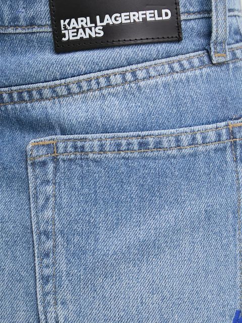 Karl Lagerfeld Jeans spódnica jeansowa kolor niebieski mini ołówkowa A1W12025