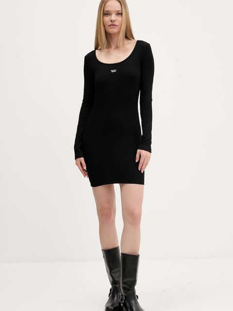 Guess Jeans sukienka kolor czarny mini dopasowana W5BK12 KA0H1