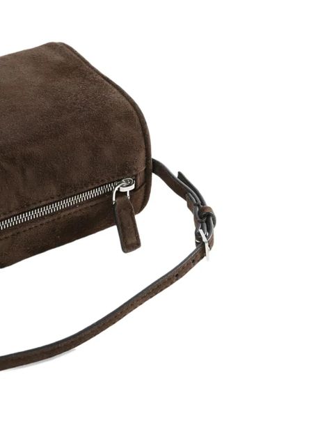 The Row 90's zip suede mini bag - Brown