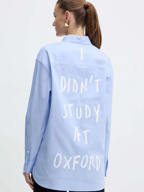 MAX&Co. koszula bawełniana damska kolor niebieski relaxed z kołnierzykiem klasycznym 2528116012200 - zdjęcie produktu nr 1