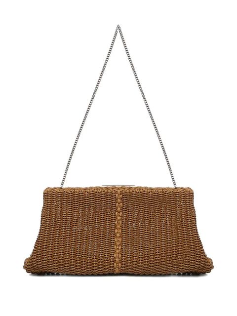 Saint Laurent braided chain clutch bag - Brown - zdjęcie produktu nr 2