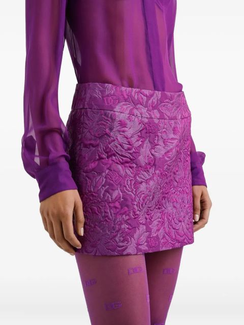 Dolce & Gabbana DNA jacquard mini skirt - Purple