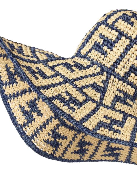 FENDI crochet-pattern sun hat - Neutrals