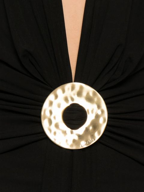 Cult Gaia hammered-ring halterneck dress - Black