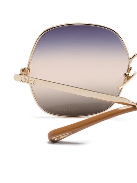 Chloé Eyewear oversize-frame sunglasses - Gold