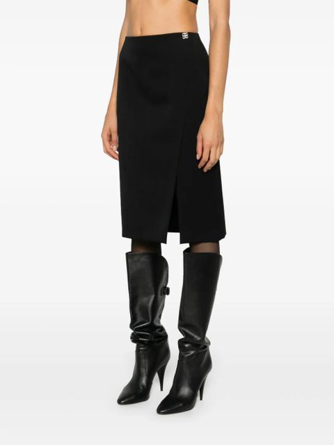 Givenchy 4G Liquid-detail wool skirt - Black